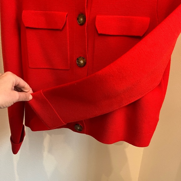 Sezane Betty Cardigan Coral Red  - Size S - Picture 4 of 6